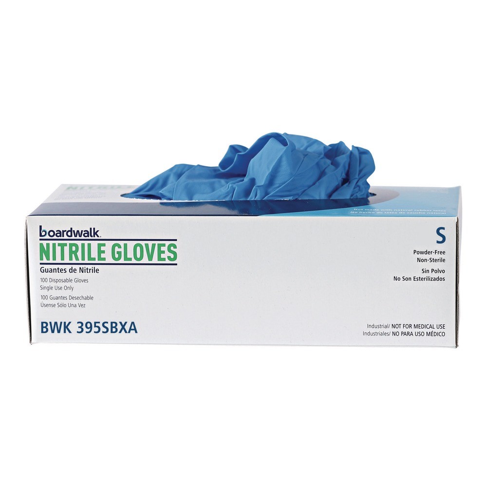 Boardwalk 395SBXA 5 mil Disposable Nitrile Gloves – Small, Blue (100/Box) New
