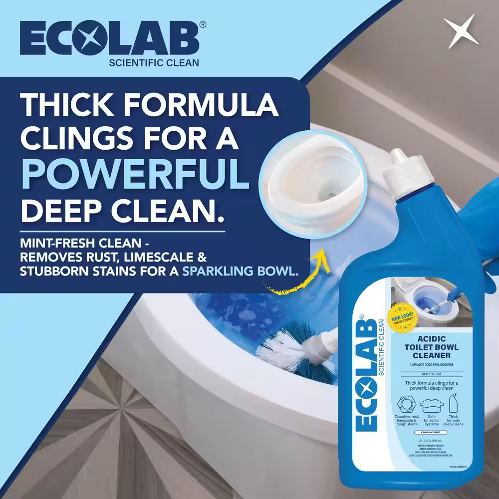 32 Oz. Acidic Toilet Bowl Cleaner and Limescale Remover for Bathroom Toilets and