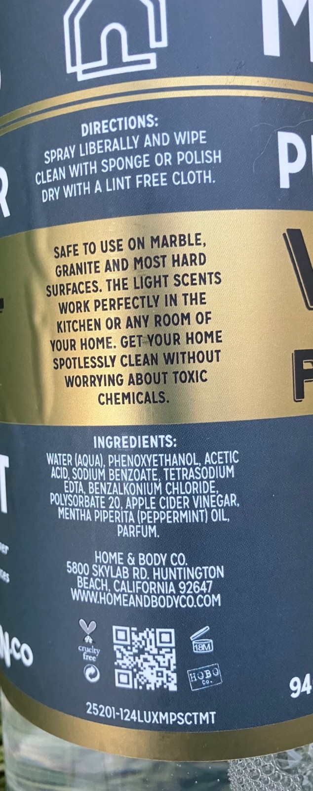 2X Lux Clean Co VINEGAR + PEPPERMINT Oil Spray MULTI PURPOSE CLEANER Citrus Mint
