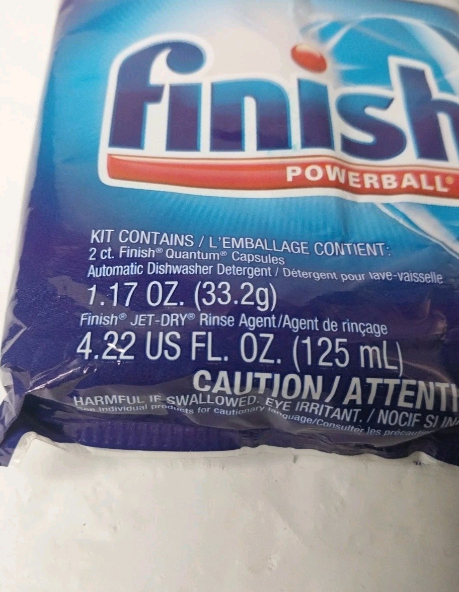 NEW Sample FINISH POWERBALL 2CT QUANTUM CAPSULES 4.22 FL OZ Made In POLAND