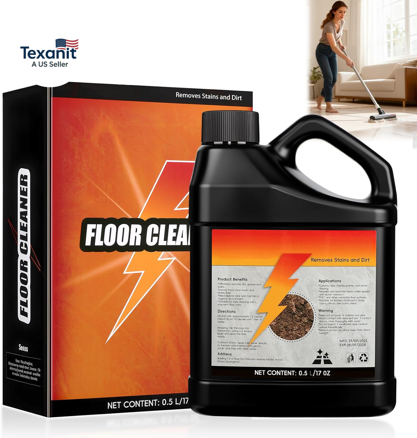 Tile Cleaner-Heavy Duty Solubrilho Floor Cleaner – 0.5L Heavy Duty Floor Cleaner