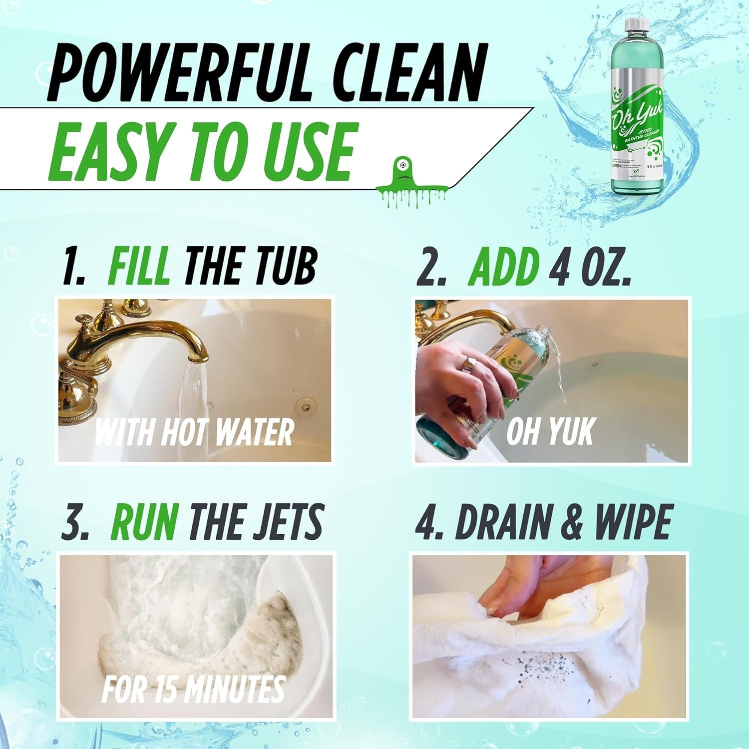 Effective Jetted Tub Cleaner – 32 Cleanings – 1 Gallon