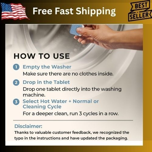 Uproot Clean Washing Machine Cleaner Tablets – 24 Pack for a 12 Month Supply. F