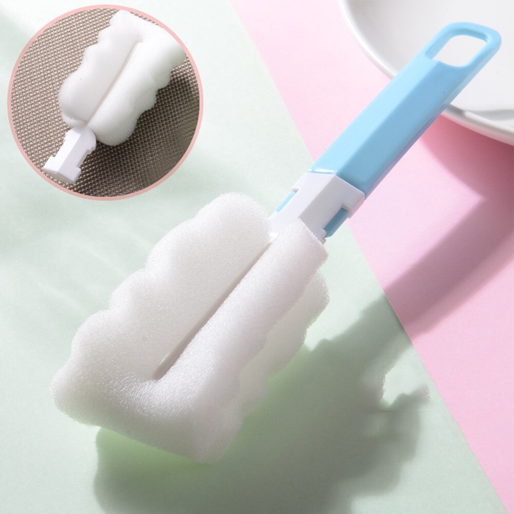 Sponge Handle Brush Foam for Bottle Cup Glass Kitchen Car Baby Bottle Cleaning