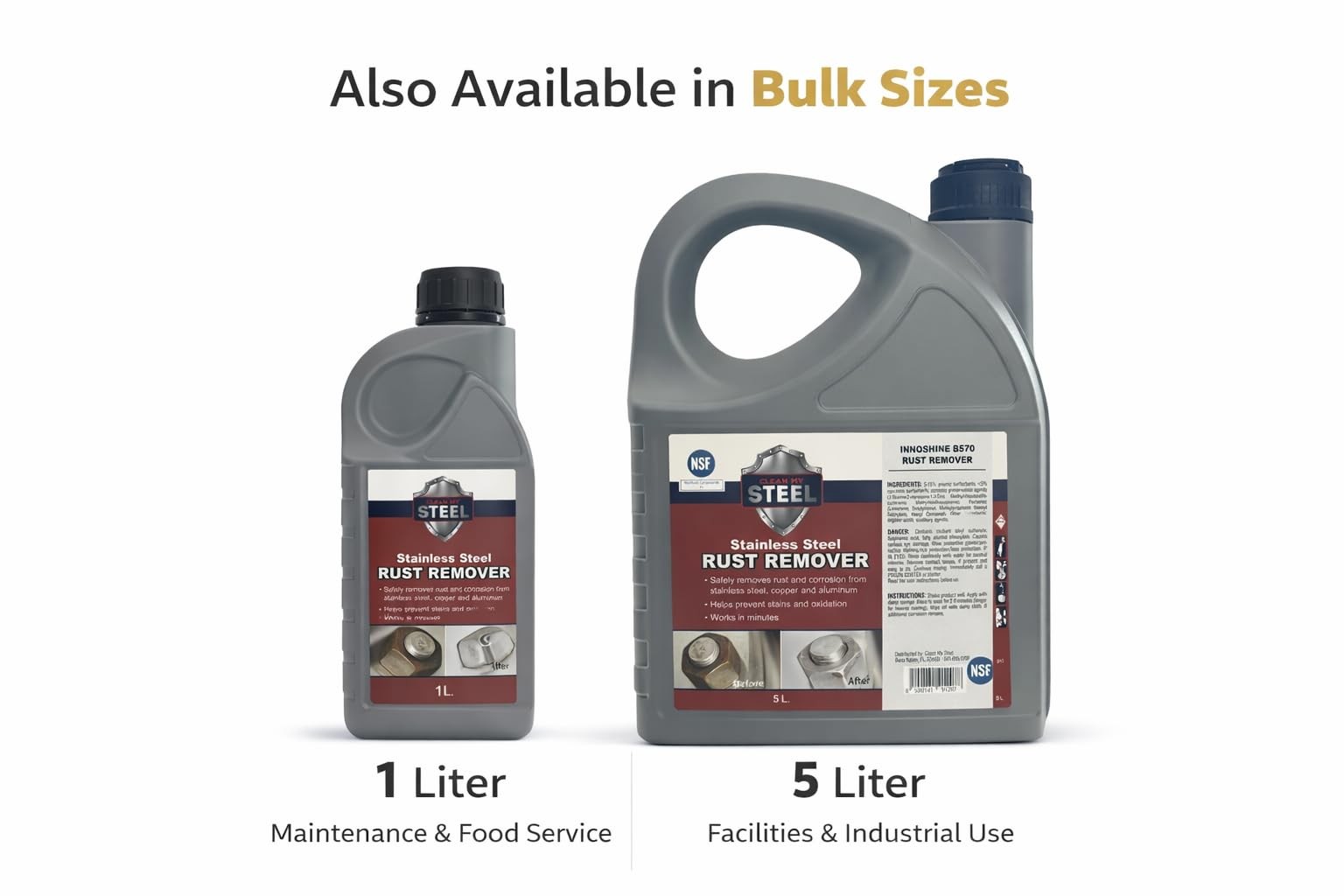 Stainless Steel Rust Stain & Cleaner, NSF Approved Safe for Food Areas. Non-S…