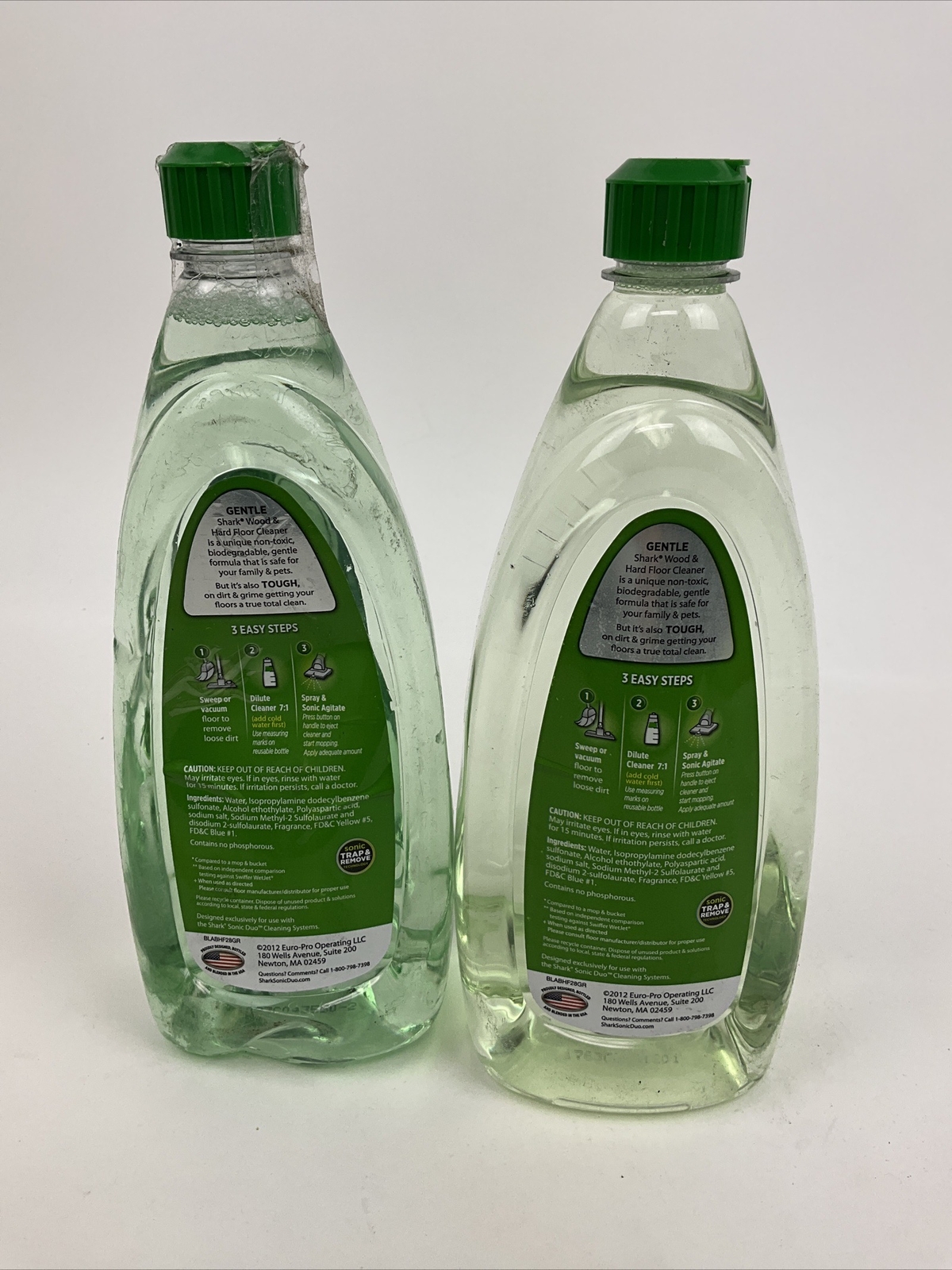 2 Pack Shark Wood & Hard Floor Cleaner Italian Citrus Concentrate 28oz READ