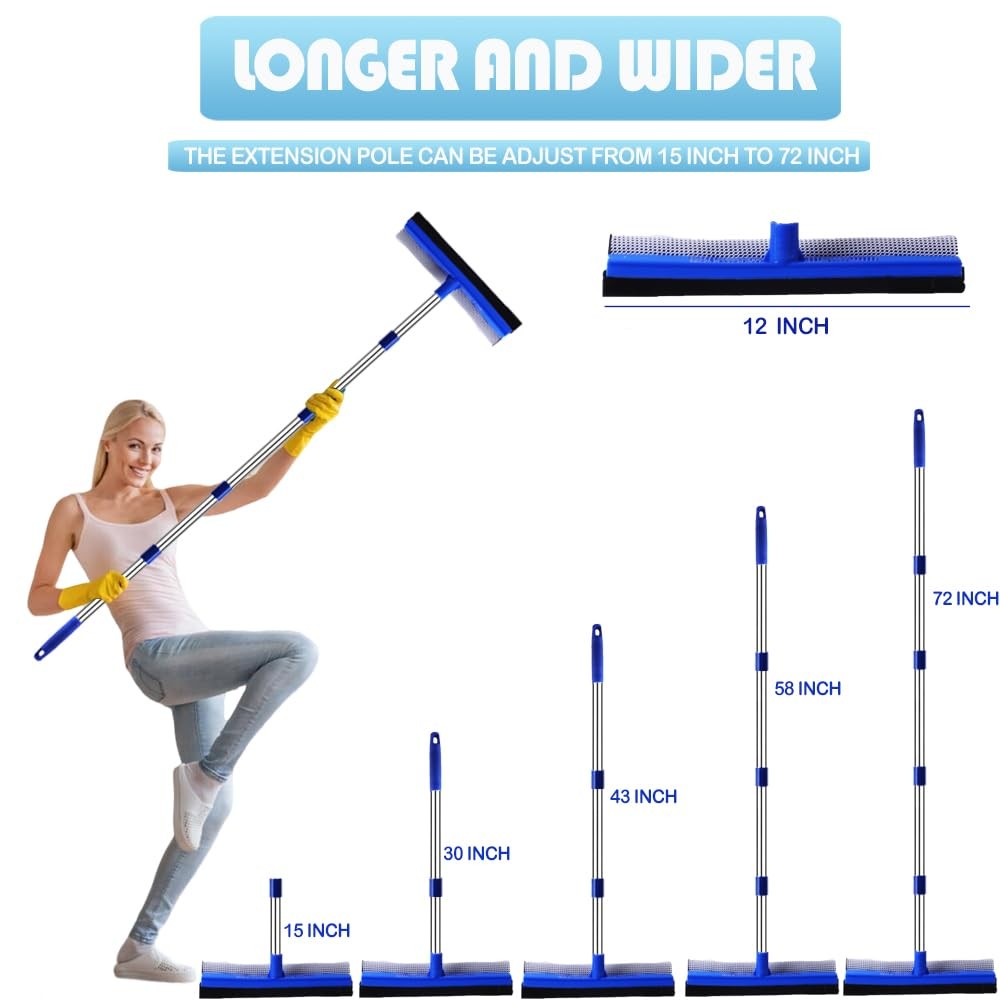 72″ Window Squeegee for Window Cleaning – Long Handle Window Cleaner Tool