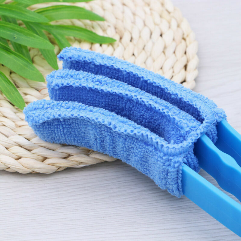 5PCS Blue Cleaning Brush Microfiber Sleeves Venetian Window Blinds Cleaner