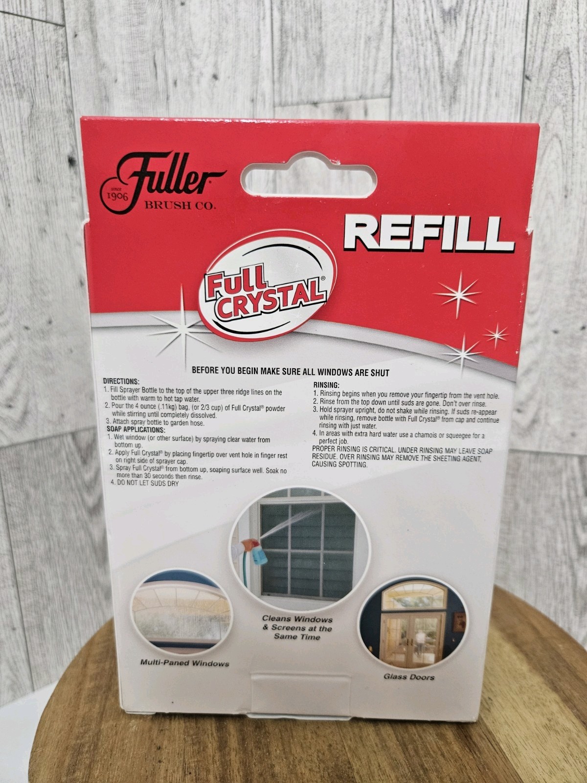 Fuller Brush Company Full Crystal Window Screens & Glass Cleaner 8 Ounces REFILL