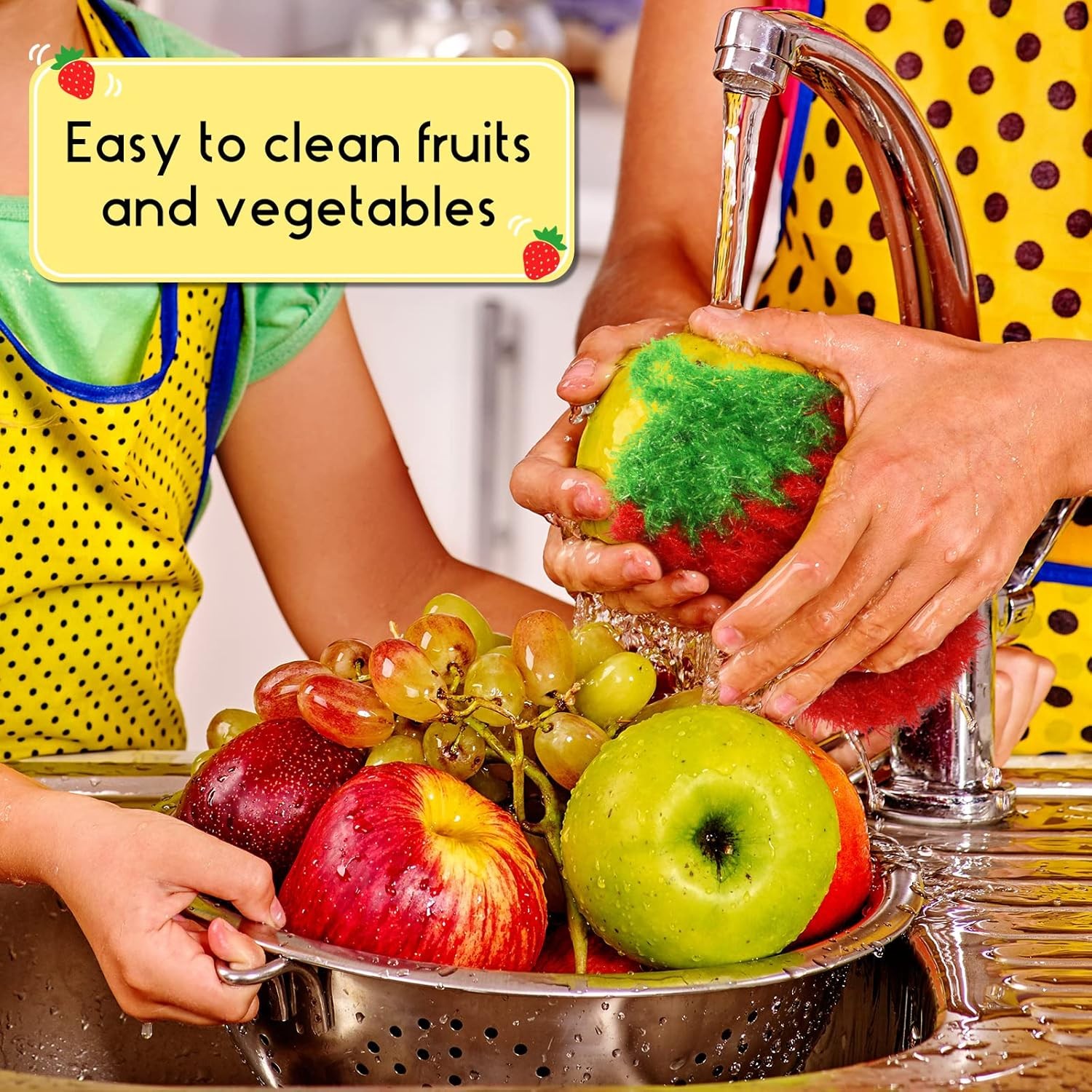 10 Pieces Fruit Dish Scrubber Non Scratch Cleaning Sponge Double Layered Dish