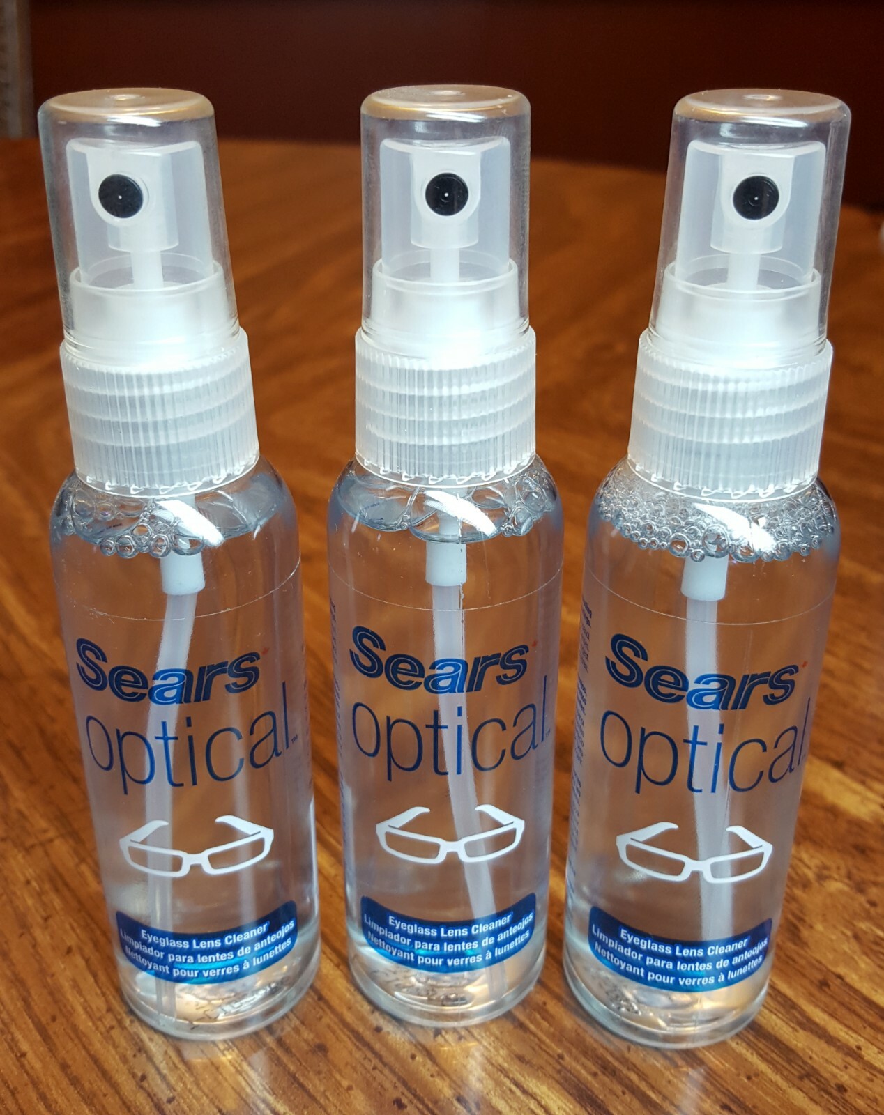 Sears Optical Eyeglass LENS, Camera, Screen CLEANER, 6oz – (3) 2oz Spray Bottles