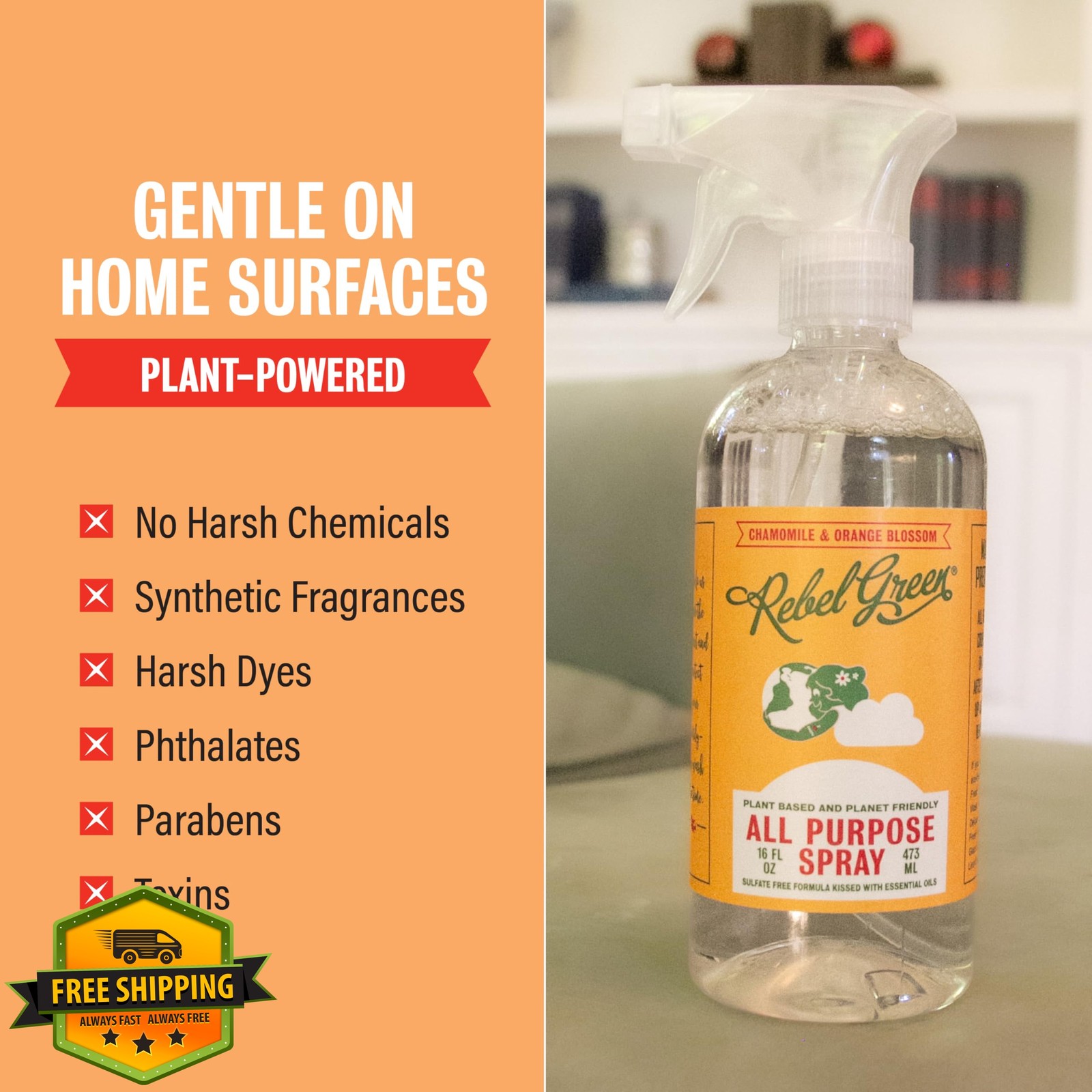 Rebel Green Orange Chamomile 16oz 2pk All-Purpose Cleaner