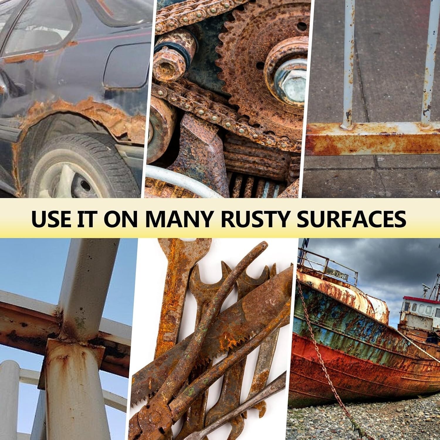 2in1 Rust Converter & Metal Primer, 35 Floz Black Rust Inhibitor Paint for Metal