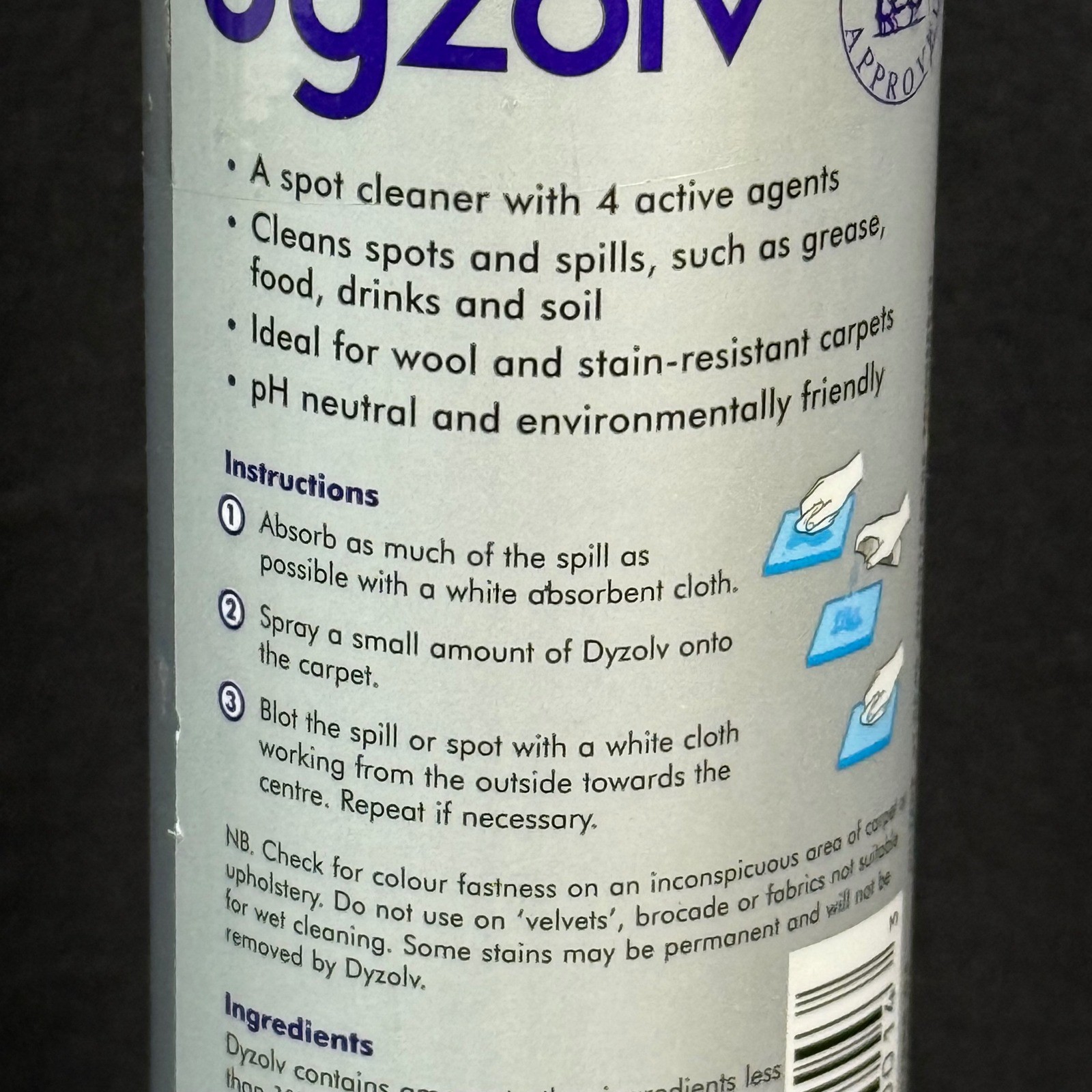 Dyson DyZolv Spot Cleaner for Carpets and Rugs 250ml 8.5oz