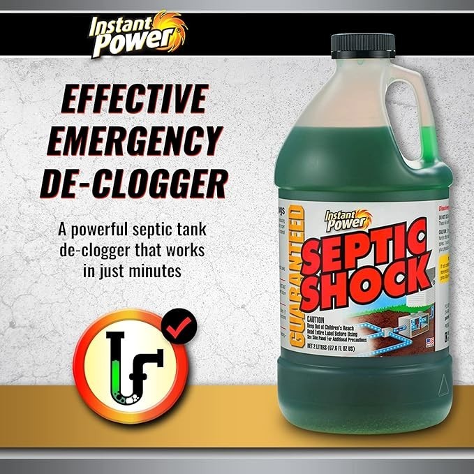 Instant Power Septic Shock – Septic Tank Treatment, Drain Cleaner Liquid Clog Re