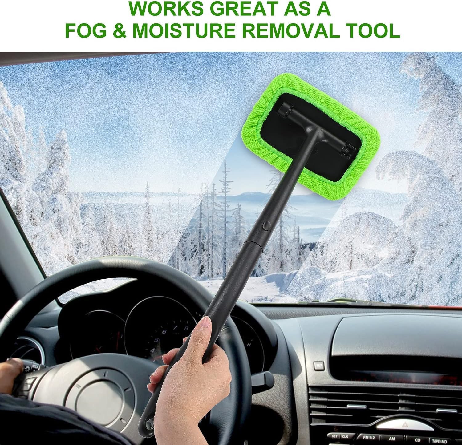 Xindell Windshield Cleaner Tool – 17in, Green Rectangle