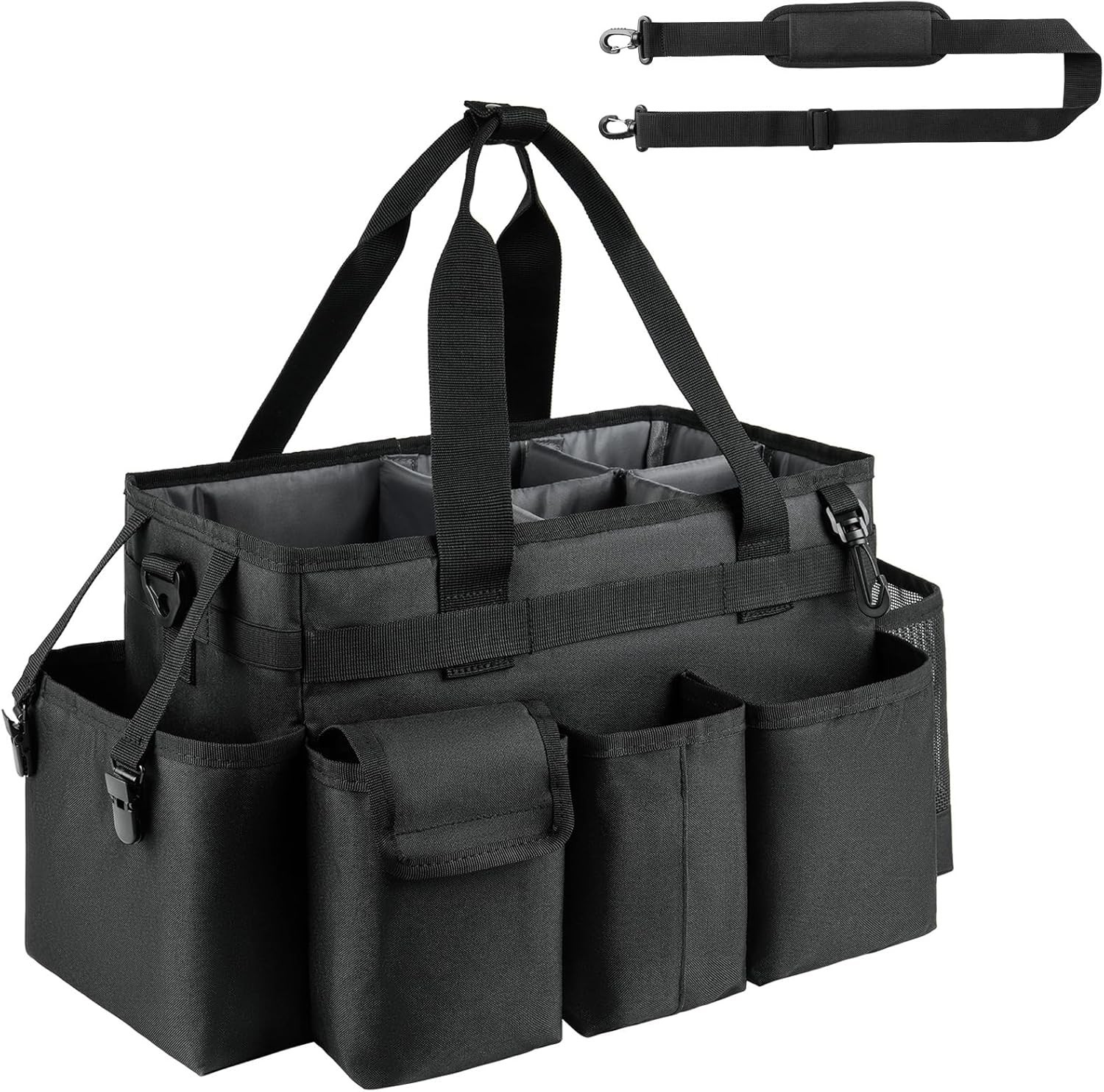 Quality Cleaning Caddy with Adjustable Strap and 7 Organizational Compartments
