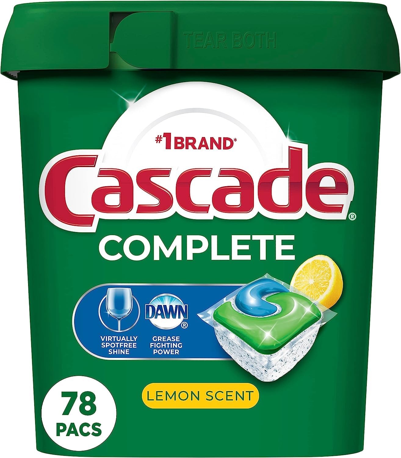 Cascade Complete Dishwasher Pods, Detergent, 78 Count (Pack of 1)