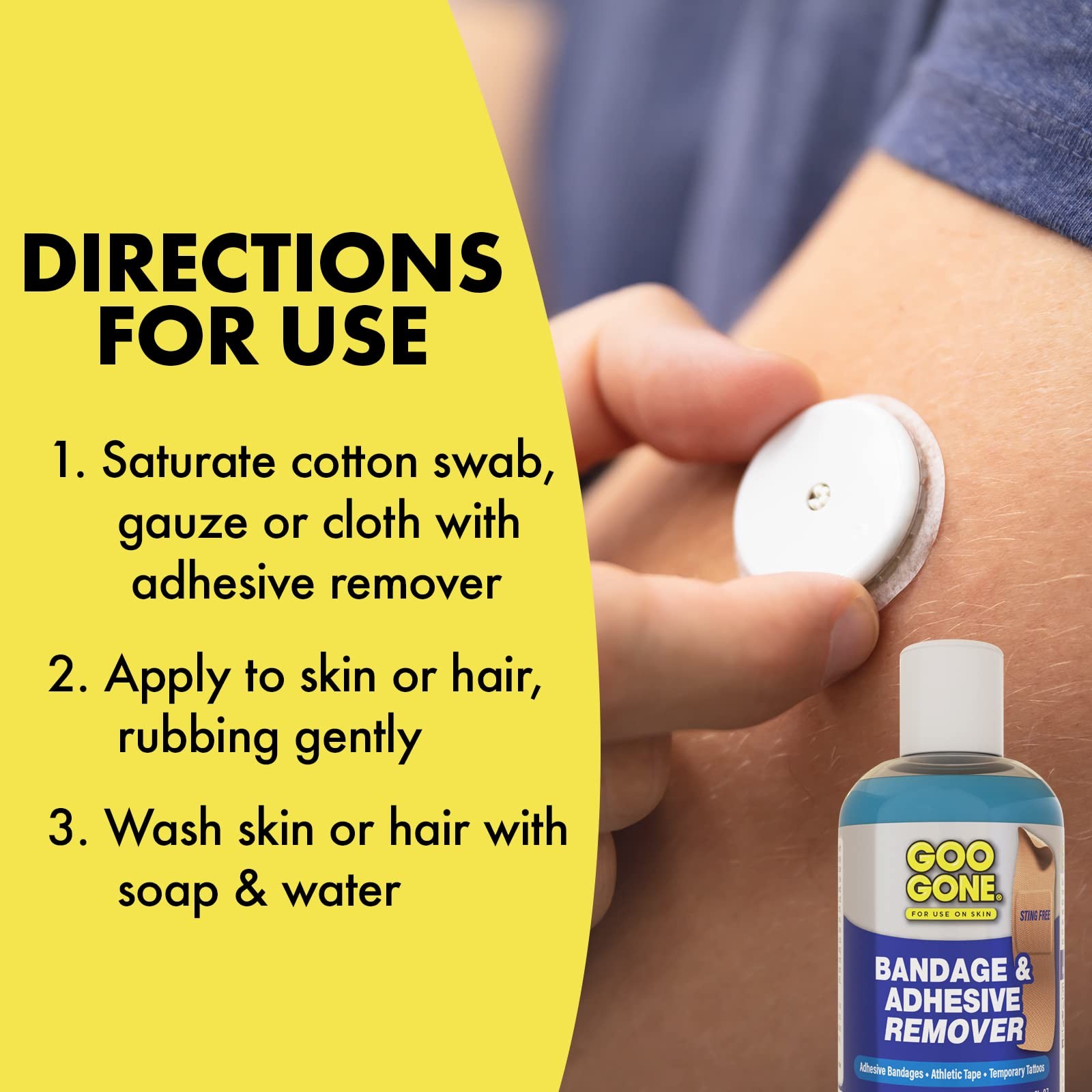 Goo Gone Bandage Adhesive Remover For Skin – 8 Ounce