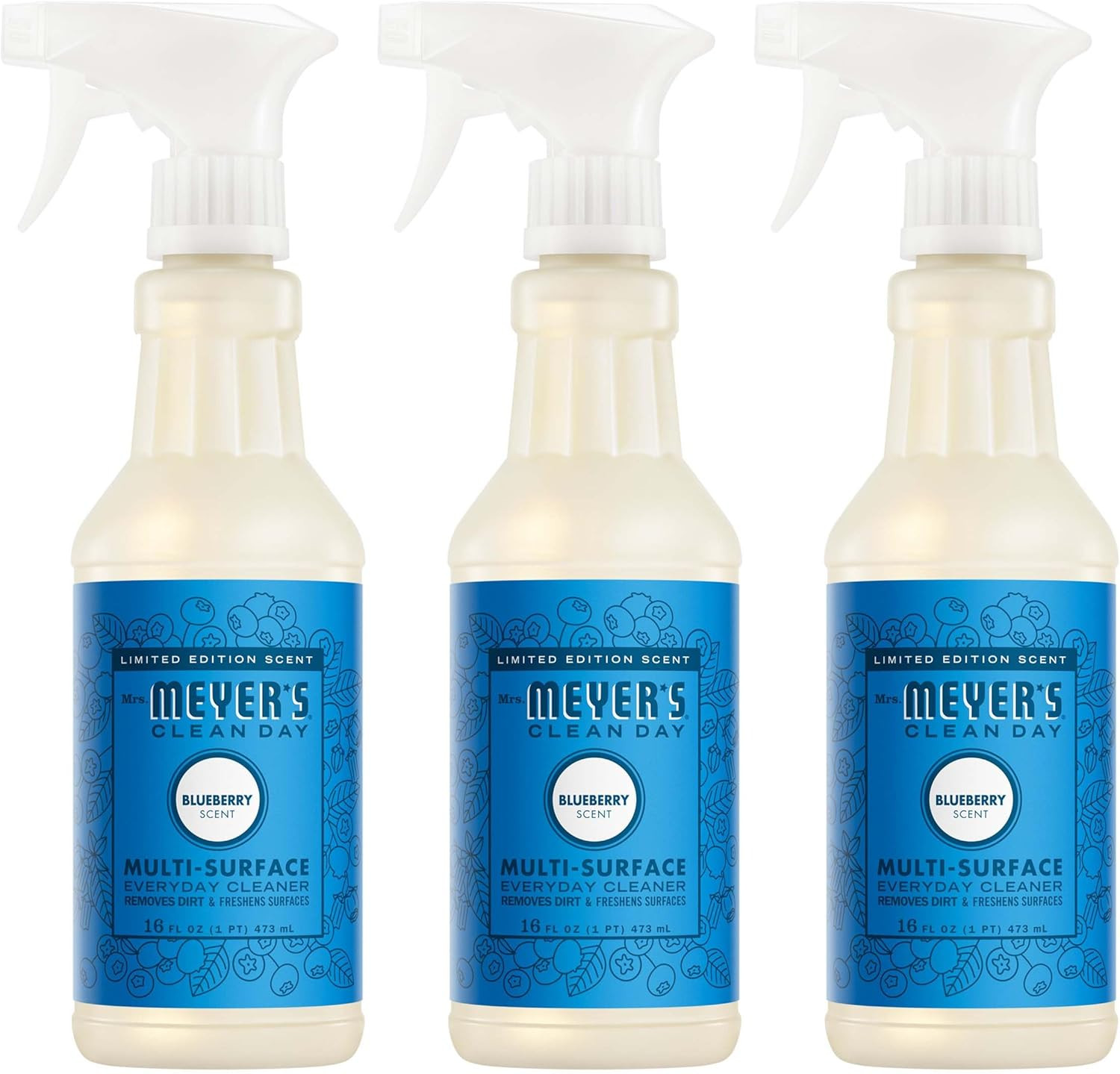 Mrs. MEYER’S CLEAN DAY Multi-Surface Everyday Cleaner, Blueberry Scent, 16 Fl Oz