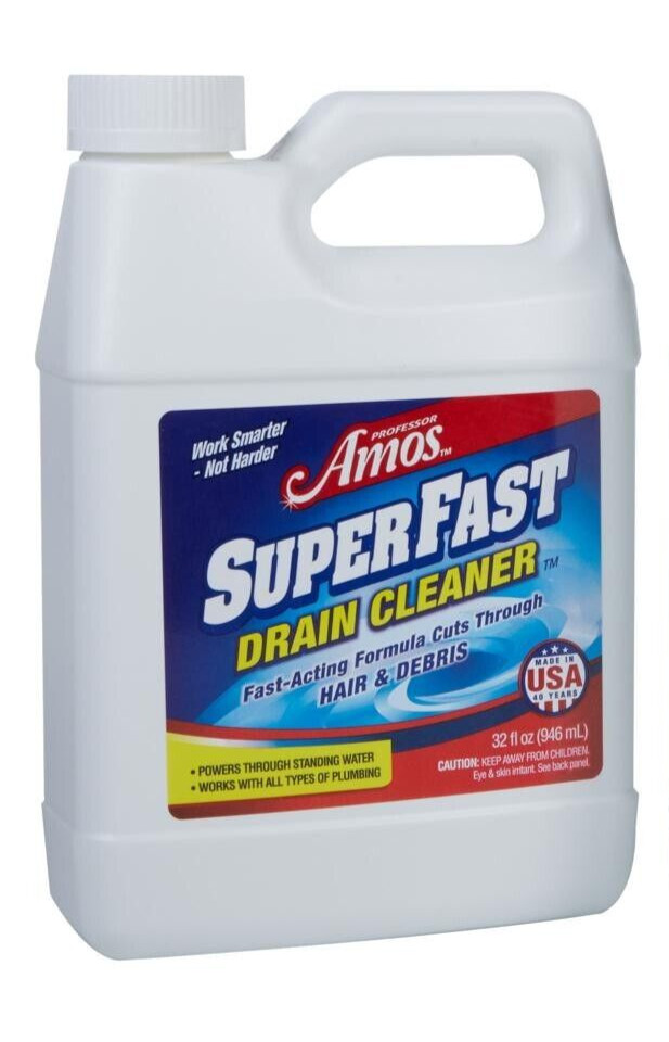 Professor Amos SuperFast Drain Hair Debris Cleaner 1-pack 32 oz. Sealed