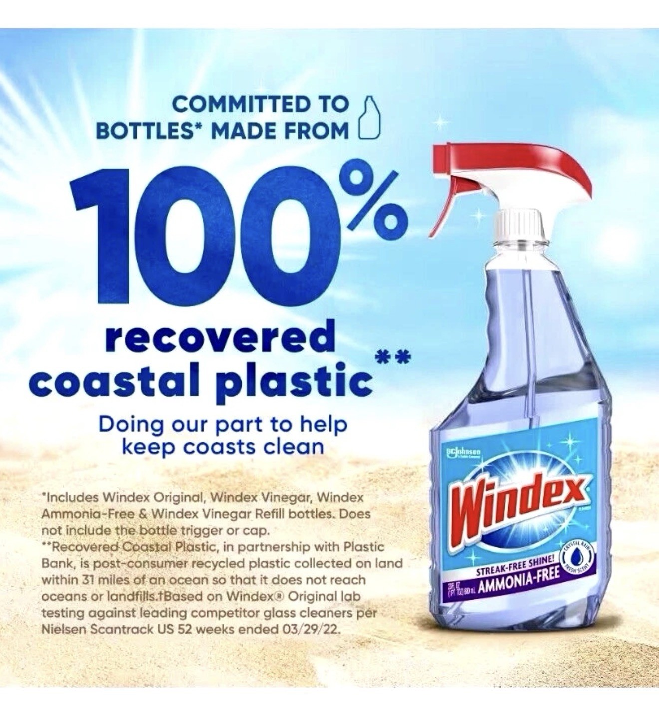 Windex Ammonia-Free Glass Cleaner 23oz 3 Pack + Microfiber Towel Fresh Scent