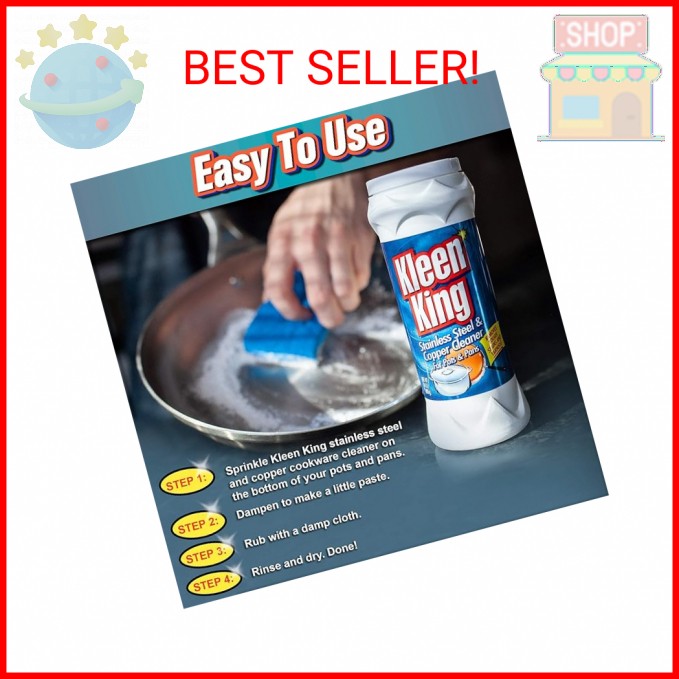 King Kleen Stainless Steel Cookware Cleaner and Copper Cleaner (14 oz, 1 Pack) H