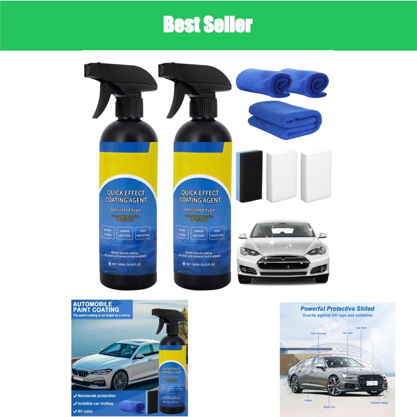 HIXO Car Coating Spray 16.9oz – Quick Effect Waterless Wash