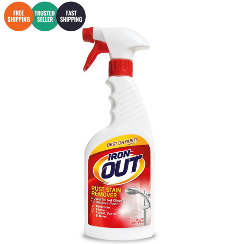 Iron Out Rust Stain Remover Spray Gel 24 oz Heavy Duty Cleaner Bathroom Kitchen