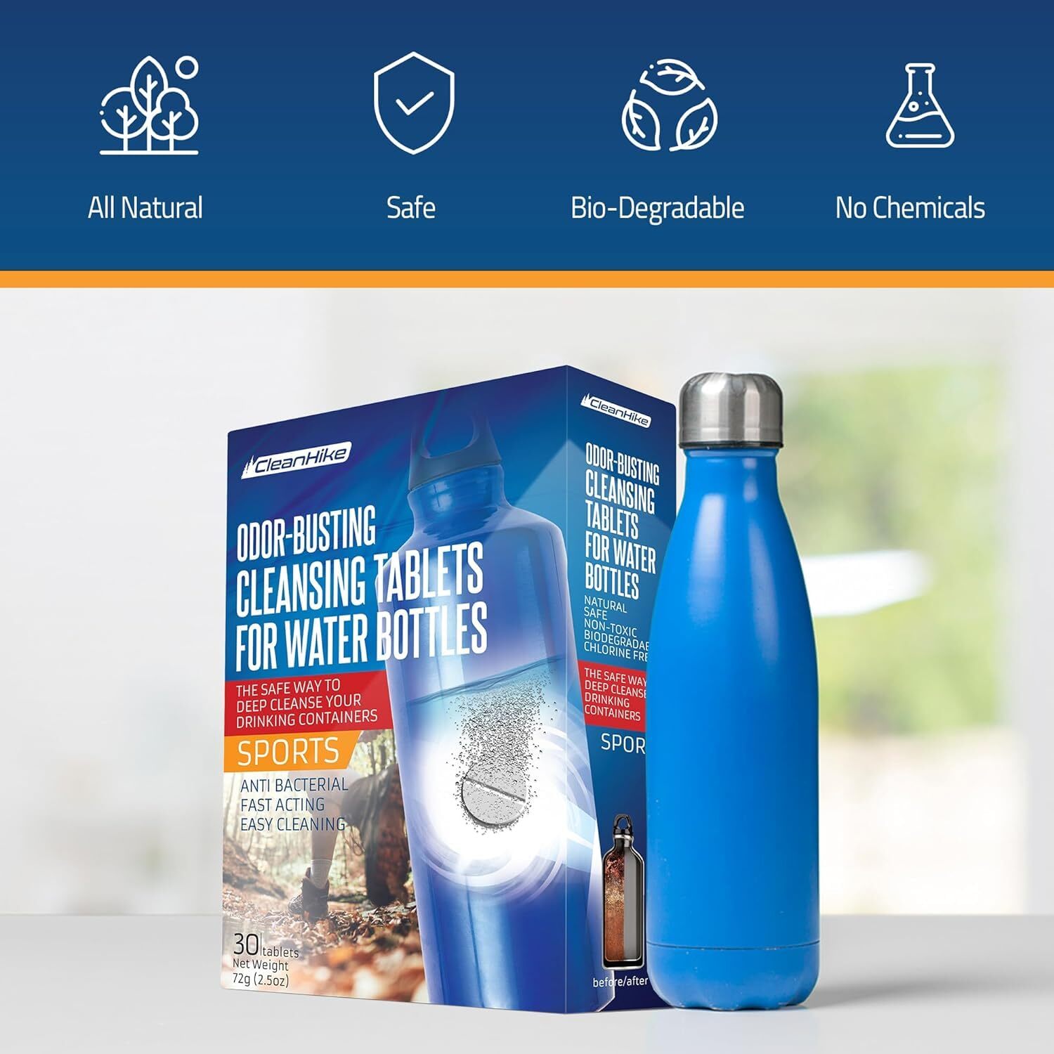 Tumbler Water Bottle Cleaning Tablets All Natural Ingredient Great For All Stain