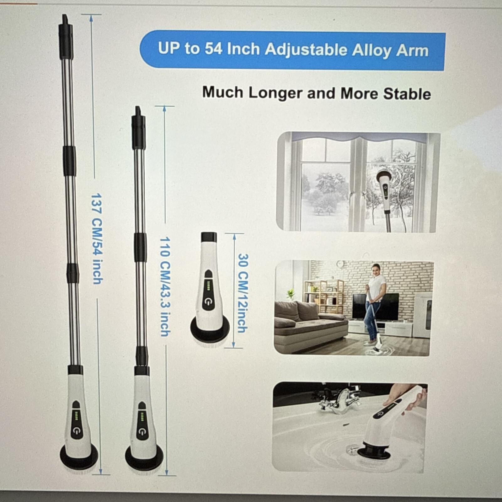 Leebein Electric Spin Scrubber, Cordless Cleaning with 8 Replaceable Brushes NEW