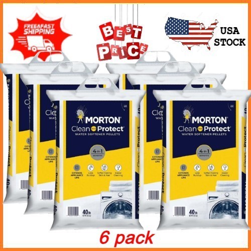 NEW 6 pack Morton Clean and Protect Water Softener Salt Pellets, 40 lb FREESHIPP