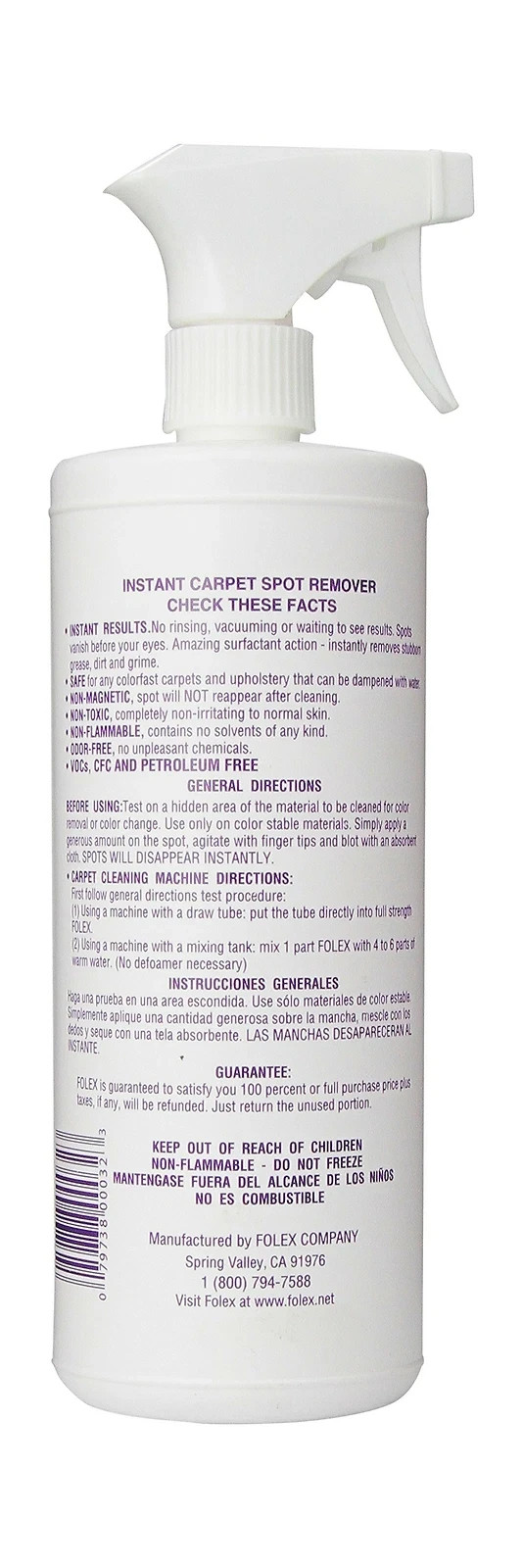 FOLEX Instant Carpet Spot Remover 32 oz – Powerful Stain Remover for Carpets, Up