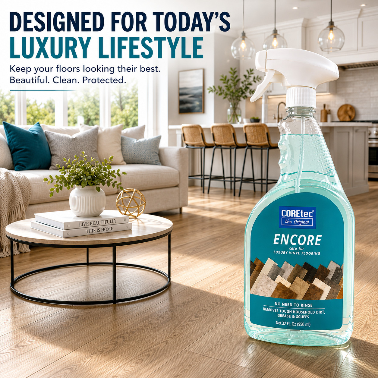 COREtec Encore 32oz Floor Cleaner 4 Pack Luxury Vinyl Hardwood Laminate