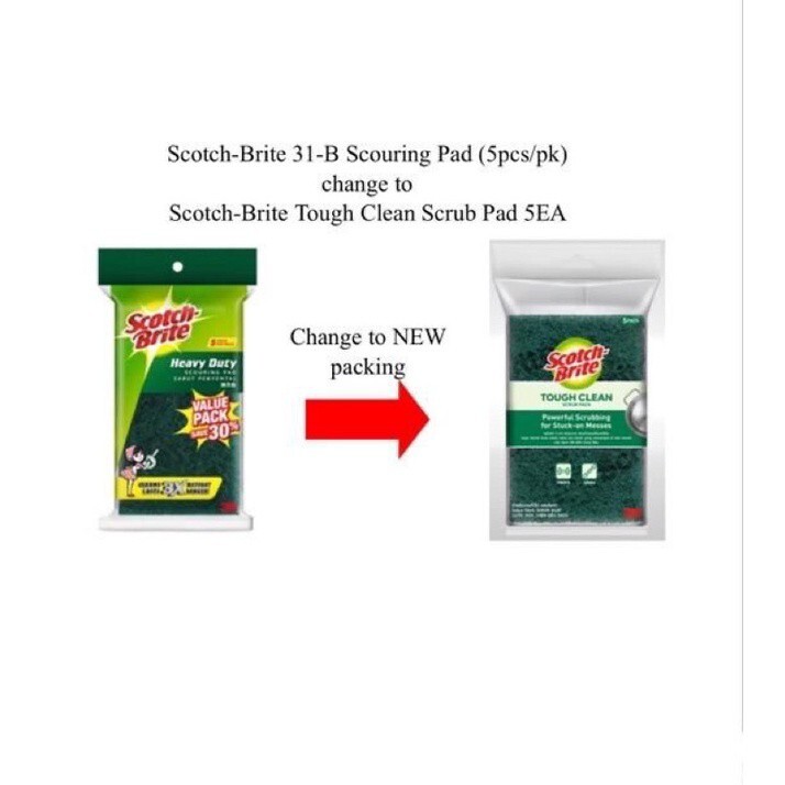 25 Pcs (Pack of 5) Scotch-Brite Heavy Duty Scour Pads For Daily Clean Wash Jobs