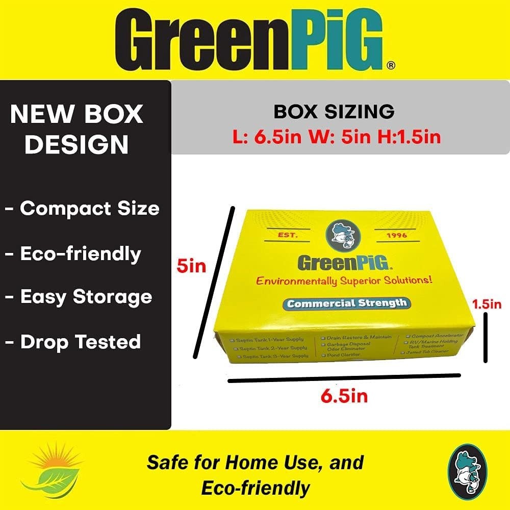 Green Pig 52C Live Tank Treatment Aids In The Breakdown Of Septic Waste To Preve