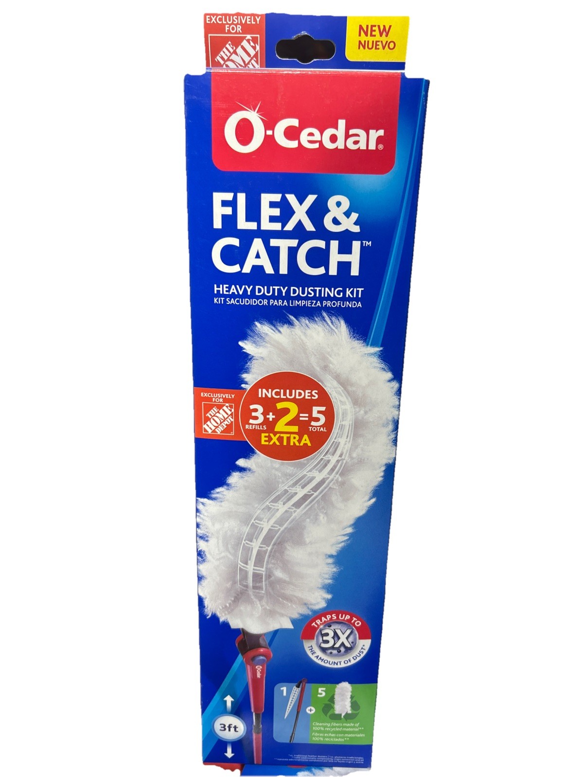 O-Cedar Flex and Catch Heavy Duty Dusting Kit with Stay-On Duster Hook