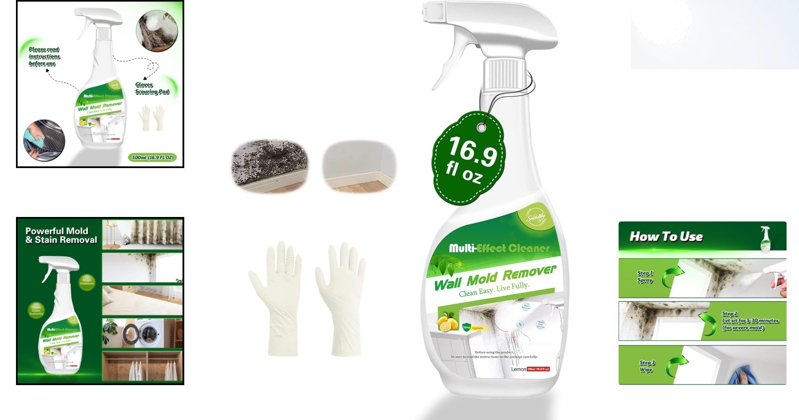 Versatile 500 ml Black Stain Remover Spray – Effortlessly Remove Set-In Stains