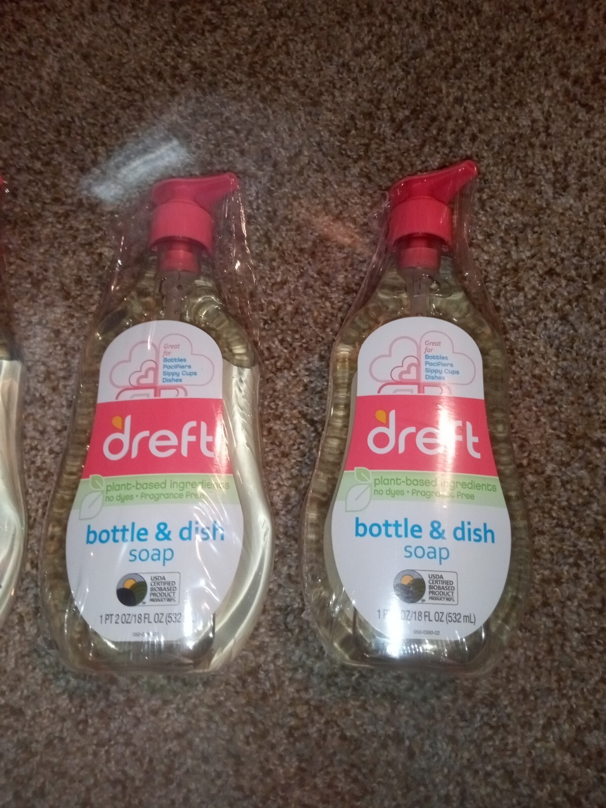 NEW LOT OF 5 DREFT BABY BOTTLE & DISH SOAP BOTTLES PACIFIERS SIPPY CUPS 18 OZ