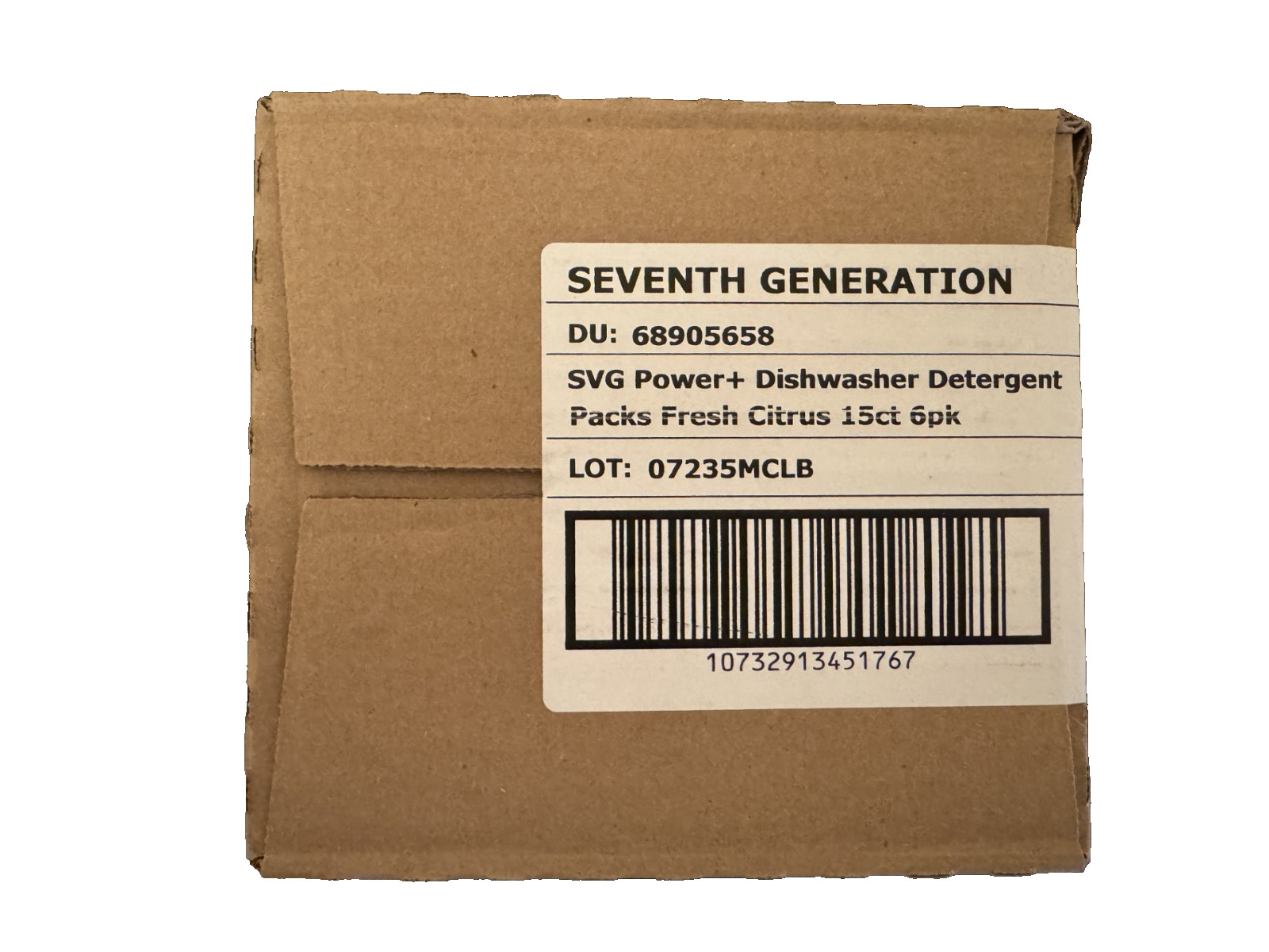 SEVENTH GENERATION CITRUS POWER+ DISHWASHER PACKS 15CT – 6 PACK CASE SEALED-NEW