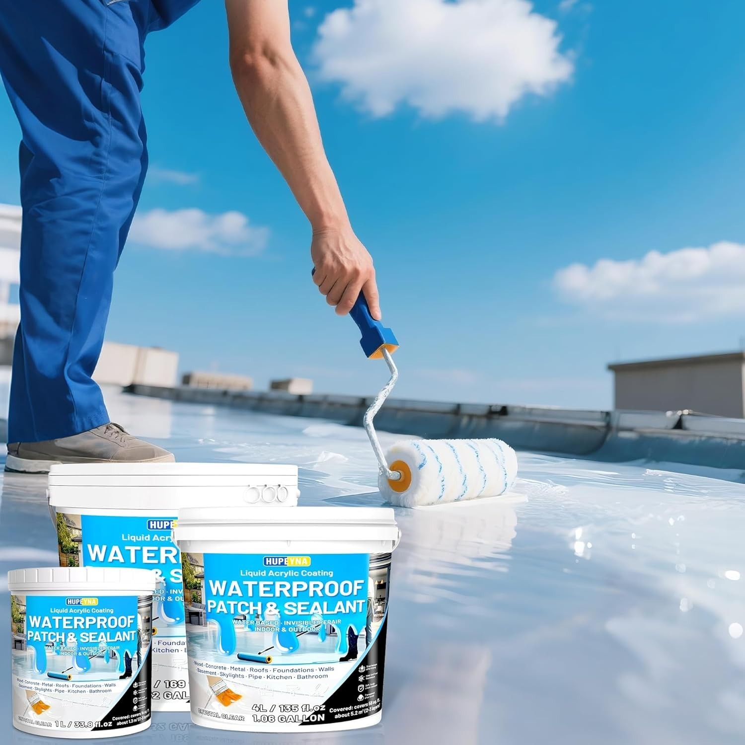 4L Hupeyna Waterproof Sealant, Liquid Transparent Waterproof Coating Repairing