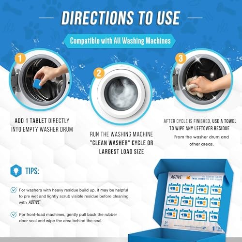 ACTIVE Washing Machine Cleaner for Pet Owners Enzymatic Deep Clean Descaler