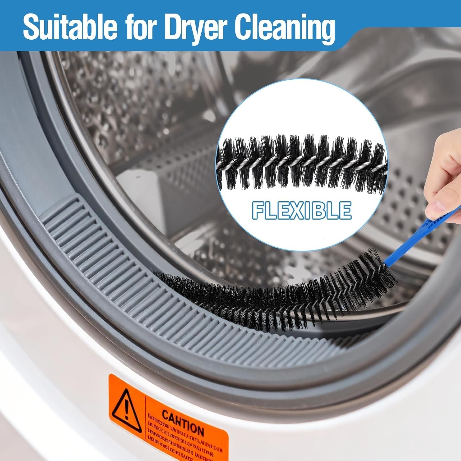 3PCS Drain Brush Set with Refrigerator Coil Cleaning Brush, Multi-Use Drain