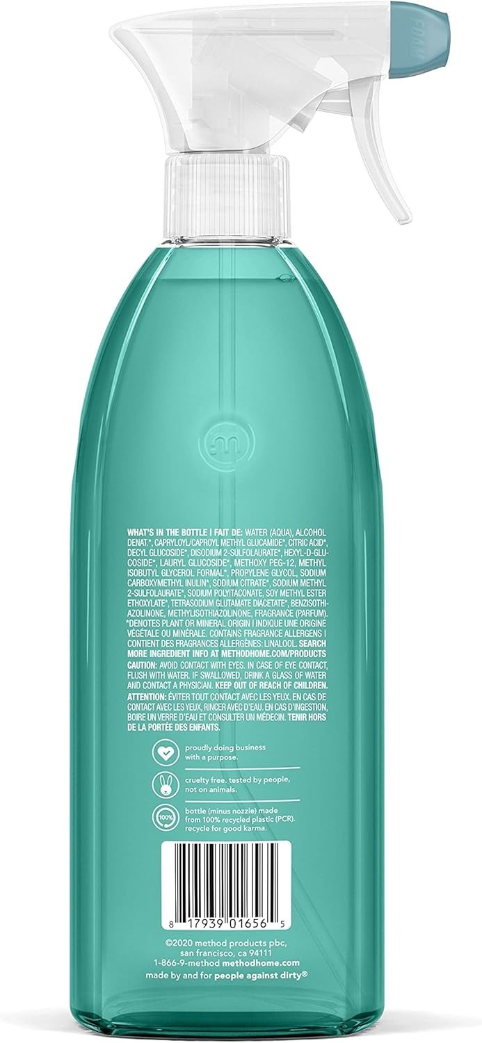 Method Foaming Tub Tile Cleaner 8pk 28oz Eucalyptus Mint Plant-Based Bleach-Free