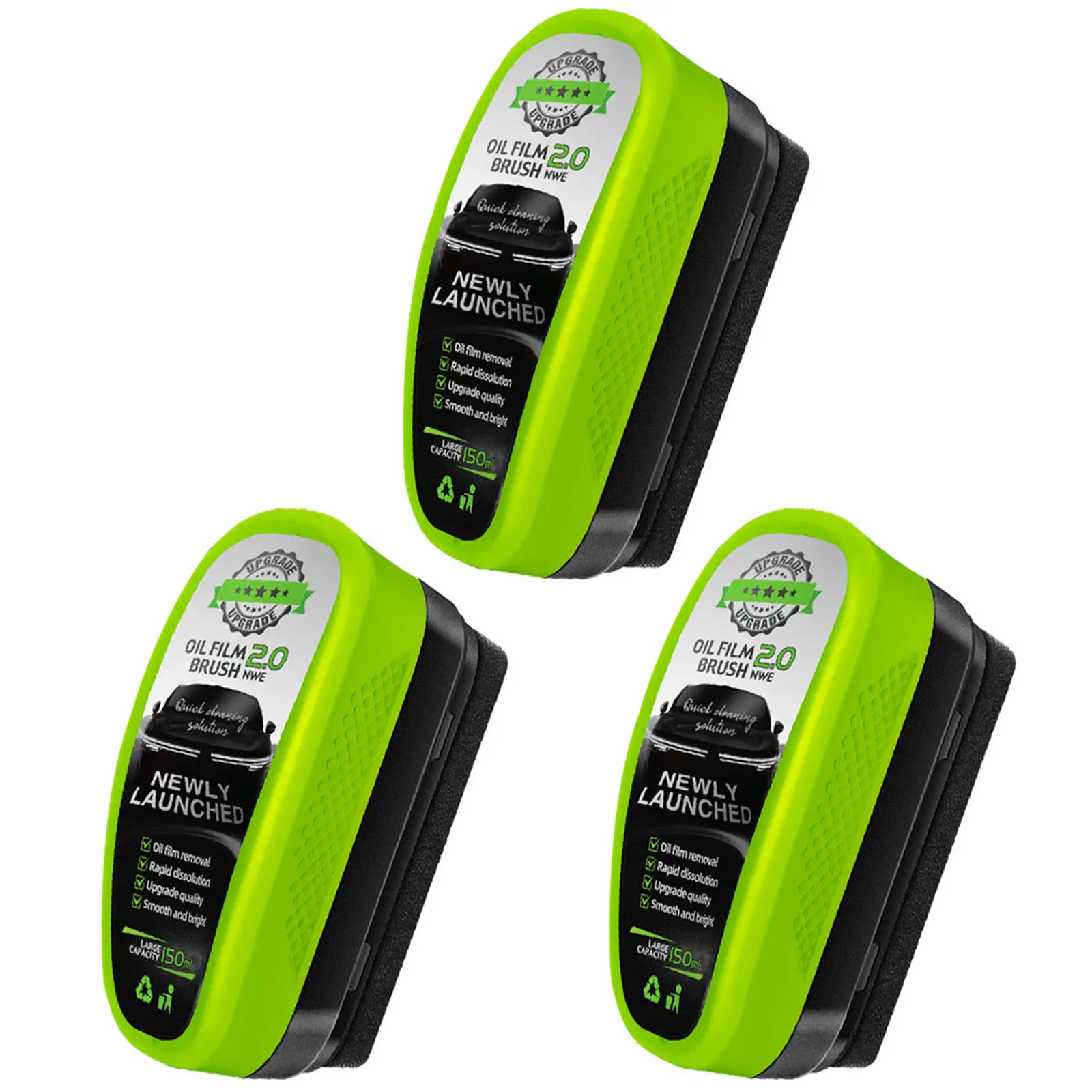 1/2/3Pcs Automotive Car Oil Film Cleaning Brush,150Ml Glass Oil Film Remover for