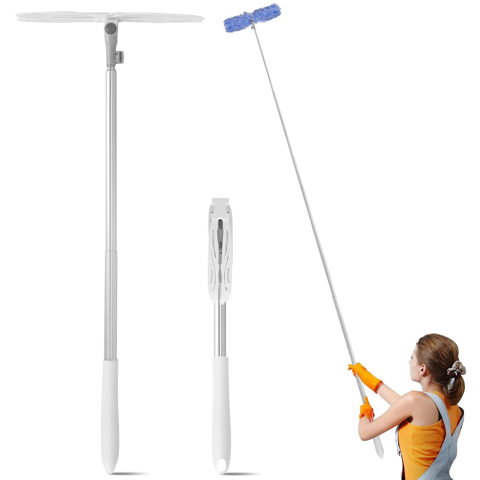 Duster Extended Handle & Long Duster, with Swiffer, 65.7″ Stainless Steel Ext…