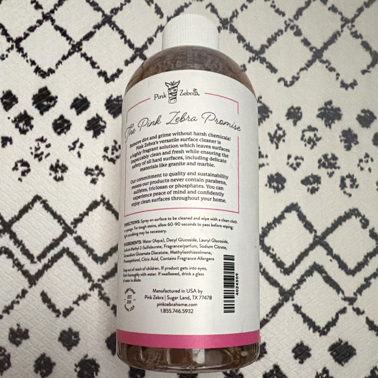 Pink Zebra All-Purpose Cleaner Pinktastic No Harsh Chemicals 16 fl oz