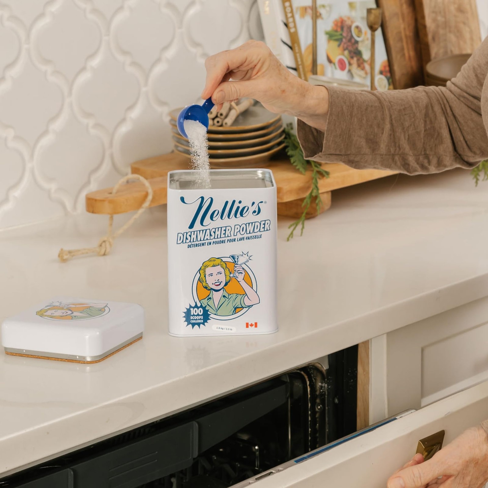 Nellie’s Dishwasher Powder 56.48 Ounce Eco Friendly Grease Removal 100 Scoops