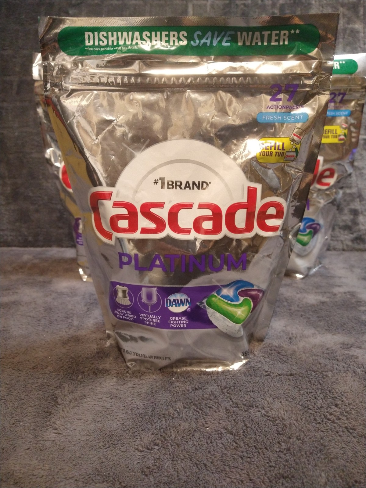 Cascade Platinum 27ct 3pack Dishwasher Detergent Pods, Fresh Scent 81 Count
