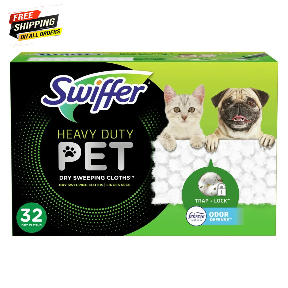 Swiffer Sweeper Dry Pet Heavy Duty Sweeping Cloths Refills Pad Total 32 Cloths😸